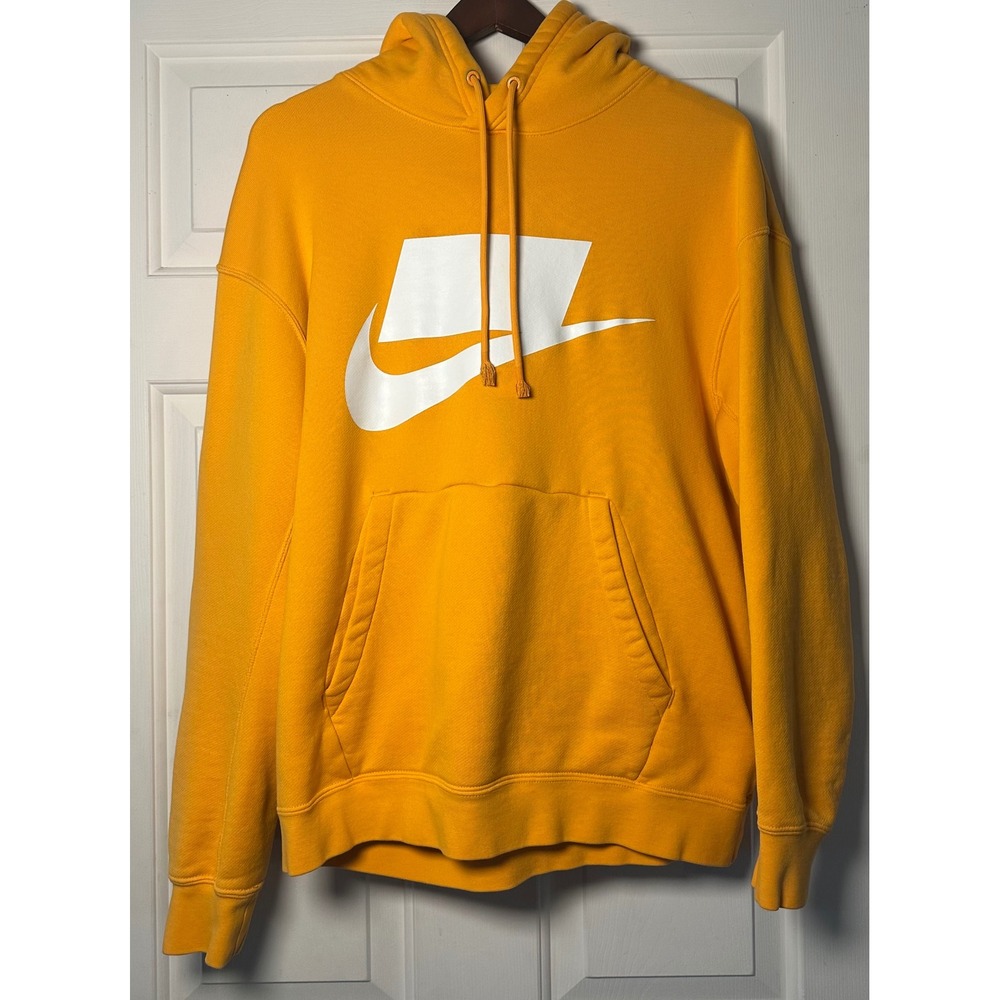 Nike MEN'S M Yellow Sportswear French Terry Pullover Hoodie‎ NOT A SAMPLE